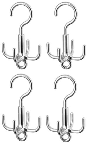 Pqahffowr Belt Hanger Tie Rack Closet Organizer 4 Pack for Belt, Scarf, Hat,Handbag, Shoes,Bra,Towel, 360-Revolving