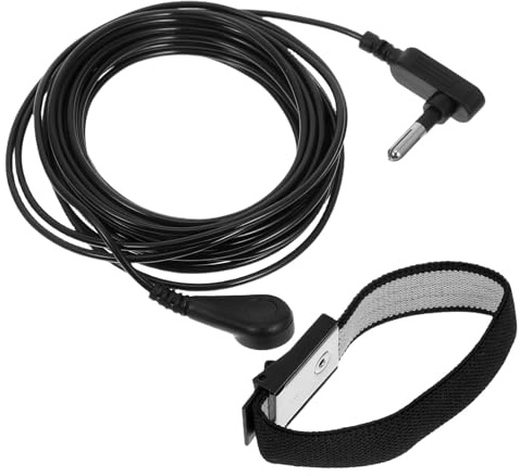 Antistatisches für Extra Erdungsarmband mit Kabel PC Bau | Elektronikreparatur, Schwarze Ausführung, Sichere Erdungsklemme, Vielseitig und Einfach Anzuwenden, Esd