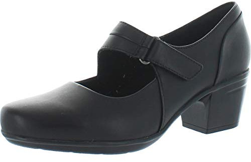 Clarks Women's Emslie Lulin Dress Pump, Black Leather, 3.5 UK