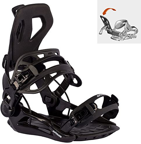 Airtracks Snowboardbindung Master Pro FASTEC™ System - Snowboard Bindung - Schwarz - Größen M L XL (XL - schwarz (43-47))