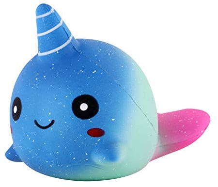 Anboor Squishies Galaxy Wal Einhorn Langsam Steigend Quetschen Squeeze Spielzeug Süße Tiere Slow Rising Antistress Squishies Spielzeug für Kinder Erwachsene Ostern Deko (8*12*9cm, 1 Stück)