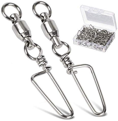 9Tong Kugellager Wirbel mit Coastlock Snap, Edelstahl geschweißter Ring für Angeln Salzwasser Standard 25pcs 99lbs