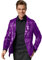 dressforfun Glitzer Pailletten Blazer, Sakko, Kostüm Herren, Faschingskostüme Männer, Karneval, Kostüme für Erwachsene, 80er Jahre Outfit, Discokugel, Gruppenkostüm Erwachsene - lila, L