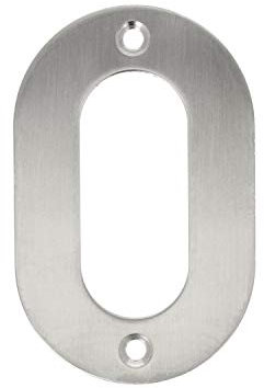 Edelstahl Hausnummern 0-9 Buchstaben A-I matt gebürstet Hauswandnummern Türnummern Türbeschriftung Ziffern Hausziffern Zahlen (Zahl 0)