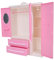 Armario de Casa de Muñecas en Miniatura Armario Muñecas de 3 Puertas Casa de 4 Capas Armario Muebles Muebles Accesorios para Muñecas Juguetes para Niñas Regalo Rosa