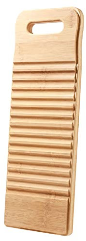 Hemoton - Tabla de bambú natural para lavar la ropa (40 x 15 cm)
