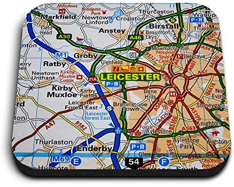 1 x Square MDF Fridge Magnet - Leicester City England Travel UK GB 45535