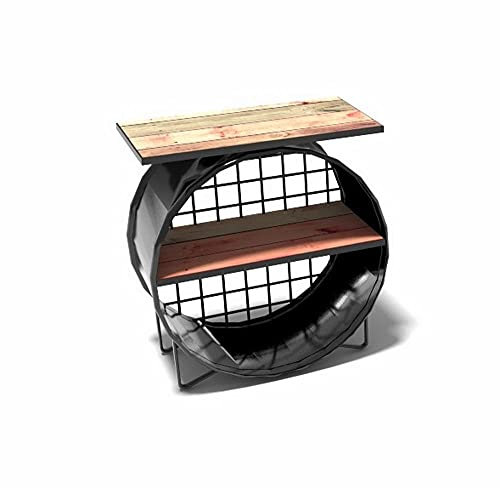 Destello S.L. Bidon en métal Table basse avec laque, plateau baril industriel personnalisable 60 x 60 x 40 cm