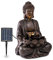 blumfeldt Dharma Solarbrunnen, Gartenbrunnen, Zierbrunnen, Dekobrunnen, Solarbetrieb, LED-Beleuchtung, 48 x 72 x 41 cm (BxHxT), Material: Polyresin, für drinnen und draußen, Bronze