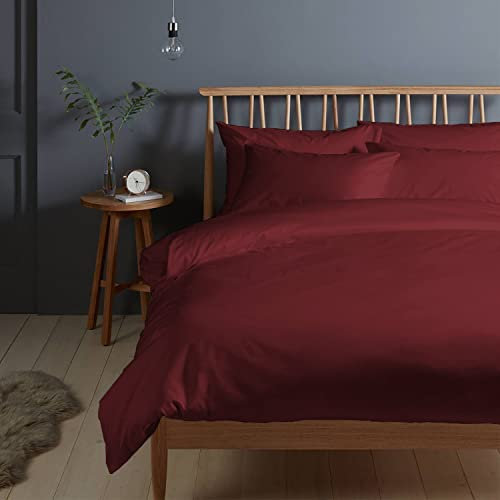 Pizuna 400 Fadenzahl aus Baumwolle Bettwäsche Rio-Rot, 100% Langstaple Baumwolle Bettbezug und Kissenbezug, 100% Baumwolle Mako Satin 2-Teilig Bettwäscheset 135x200 + 80x80 Rio-Rot