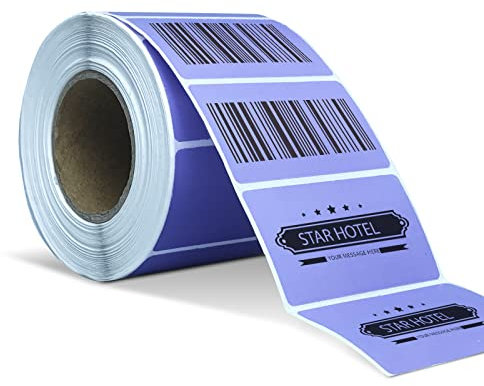 lila Thermoetiketten flach 1,25x2,25 Zoll Hotlabel Thermodirekt-Etiketten, Selbstklebend Adressaufkleber, Quadratisches Etiketten für Thermo-Etikettendrucker Barcode Versand,800 Etiketten