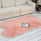 Tomifine Lammfell Schaffell Teppich Faux Fell Teppich Flauschig Kunstfell Teppiche Dekofell Unregelmäßig Bettvorleger Weiche Bodenmatte Sofa Matte (60 x 90 cm,Rosa b)