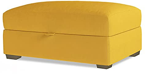 Premium Sitzhocker Mit Stauraum Sitzbank,Modernen Sitzbank Mit Stauraum Fußstütze,Bequem Gepolstert Sitzhocker Für Wohnzimmer Schlafzimmer,Holz Sitzpouf Sitzhocker Mit Storage-Gelbes leinen 100x45x40c