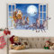 KAIRNE 3D Weihnachtsmann Wandtattoo,3D Weihnachts Fenster Aufkleber,Rentier Elch Fenstersticker,Weihnachten Fensterdeko Abnehmbar Weihnacht Fensterbilder für Vitrinen Zuhause Schaufenster Wanddeko