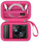 Canboc Carrying Case for Panasonic LUMIX DC-TZ99/ LX10/ ZS80/ ZS100/ ZS70/ ZS200/ ZS60 4K Digital Camera, Point and Shoot Camera Bag, Zipper Mesh Pocket fits USB Cable, Batteries, Rosered