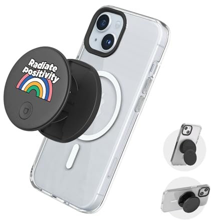 RHINOSHIELD Grip O (MagSafe-kompatibel) | Griff mit ausklappbarer Halterung für MagSafe-kompatible Handyhüllen, Hoch- und Querformat, Telefonhalter, Smartphone-Zubehör - Rainbow 2