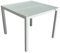 MOMMA HOME Table de jardin en aluminium et verre trempé - Table carrée d'extérieur - Dimensions 90 x 90 x 74 cm (blanc)