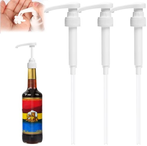 Raxfekro Lot de 3 Pompe à Sirop à Café pour des Bouteilles de Sirop Pompe Sirop pour Cuisine Assaisonnements de Salades, Confitures, Sirops