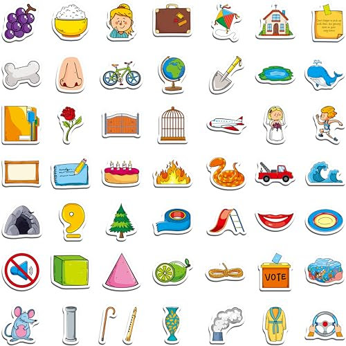 50 PCS Magic E Object Magnets, Magnetic Thickened Fridge Magnets Adorable Educational Phonics Learning Toys for Preschooler, Kindergarteners, Kids 4+