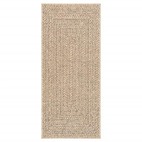 vidaXL Teppich, Teppich für Wohnzimmer Garten Balkon Terrasse, Bodenmatte Läufer Rechteckig, Balkonteppich Terrassenteppich, 80x200cm Jute-Optik Indoor Outdoor