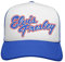 ELVIS PRESLEY Damen Blue/White Logo Trucker Hat Baseballkappe, Weiß mit Blau, Einheitsgröße