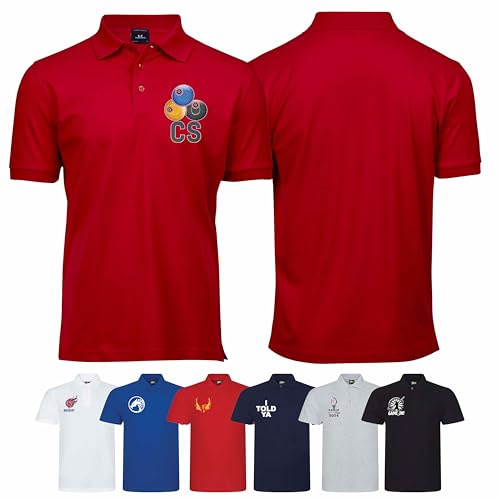 Polo personnalisé pour homme – Vêtements et cadeaux pour hommes – T-shirt personnalisé pour bols de pelouse, Rouge, XXL