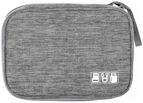 Universal Carry Travel Gadget Bag, Travel Cable Organiser Bag, Electronics Accessories Organizer Bag, Universal Carry Travel Gadget Bag for Cables, Power Bank, USB Drive, Charger Hard Disk (Grey)