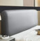 Fudaiki Bett Kopfteil Bezug PU-Leder Weicher Stretch Bed Headboard Cover, Staubdicht Waschbar Bettkopfteil Husse Wasserdicht Kopfteilbezug überzug Grau 180cm