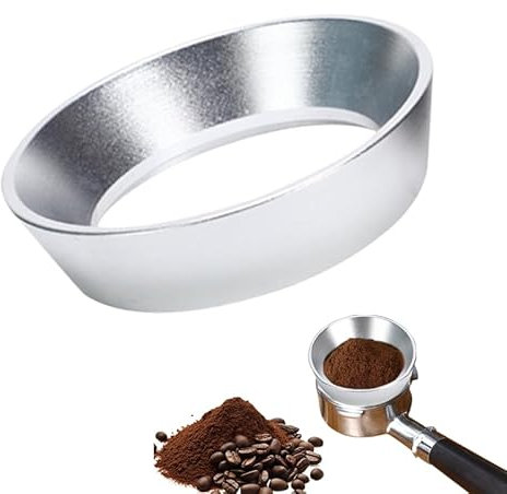 1PCS 54MM Dosing Funnel Magnetic Silver Sage Dosing Funnel Sturdy Dosing Ring with Magnetic Aluminum Funnel Sage Dosing Funnel 54MM Espresso Machine Accessories Suitable for Home or Cafe Machine