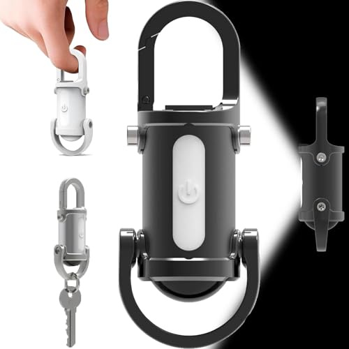 2 in 1 flashlight and power bank, 1200lm Super Bright Mini Keychain Flashlight Waterproof, 2025 Ultra Bright Lumilink Mini Torch Keychain, Chain Flashlight, 3 Levels Adjustable Brightness(Black 1pc)