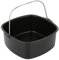 Generisch 22 x 22 x 7 cm, stampo quadrato per friggitrice ad aria calda, in acciaio di alluminio, antiaderente, multifunzione, resistente alle alte temperature