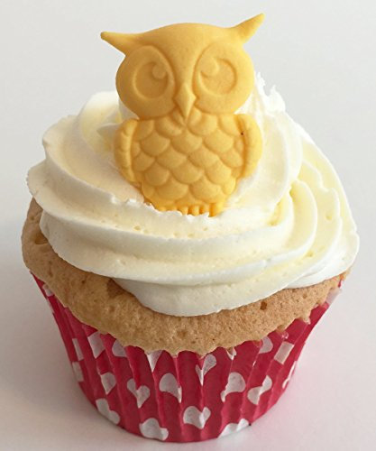 6 Gorgeous Sugar Owls: Yellow - Made with a lot of love in the UK!