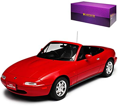 Kyosho Mazda MX-5 NA Rot Cabrio Eunos Roadster 1. Generation 1989-1998 1/18 Modell Auto mit individiuellem Wunschkennzeichen
