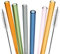 bremermann 6er Set Glas-Trinkhalme, Cocktail-Set, Verschiedene Längen, wiederverwendbar, transparent oder bunt, inklusive 2 Reinigungsbürsten (bunt, 25 cm)