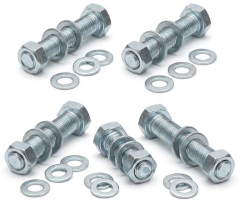 5 x Set Screw Bolts M14 x 70mm, Washers & Nuts,