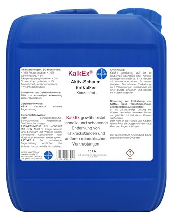 HERRLAN® KalkEx Aktivschaum Entkalker 10 L für Bad, Küche & Geräte. | Hochkonzentrierter Kalklöser mit Schaumformel für Bad, Küche und Haushaltsgeräte, Made in Germany.