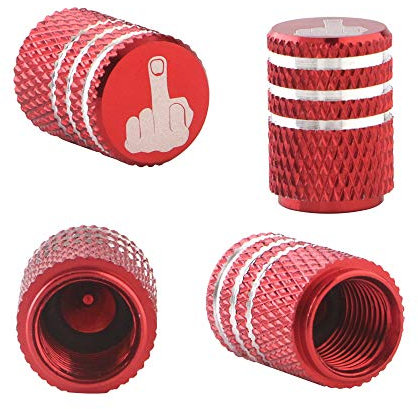 Qasim 4pcs Rot Tire Schaftventilkappen Aluminium Auto Staubdichte Kappen Reifenrad Schaft Luftventilkappen