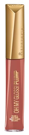 Rimmel London Oh My Gloss Plump Lucidalabbra con Oli Idratanti, Labbra Morbide e Finish Ultra-Luminoso Effetto 3D, 759 Spiced Nude, 6 ml