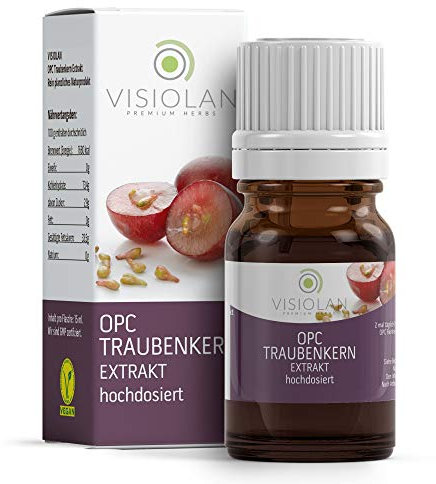 VISIOLAN OPC Extrait de Pépins de Raisin Haute Dose, 15 ml | Riche en Polyphénols Naturels | OPC pur (au moins 99,5%) | Biodisponibilité la plus élevée