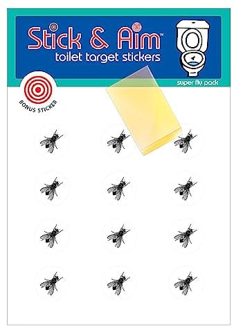 Urinal Fly Bulk Pack (13 Targets) Toilet & Urinal Stickers with Applicator Tool, Sticks on Wet Surface, Toilet Training Targets for Boys
