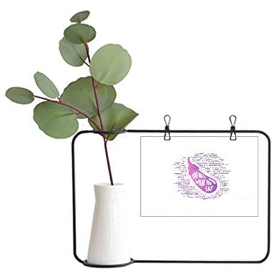 OFFbb-USA Purple Lines Aubergine Gemüse Metall Bilderrahmen Keramik Vase Dekor