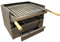 Cajón para Barbacoa con Parilla Inoxidable, barbacoa 50x41 CM carbón y leña con 3 alturas y cajón para cenizas.