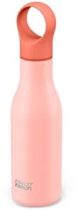 Joseph Joseph Loop- Bouteille d'eau en acier inoxydable isolée sous vide, gourde pour le travail, la gym, les voyages - 500ml, Coral, Corail