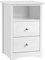Yaheetech White BedsideTable, Bedside Cabinet Chest of 2 Drawers, Wooden Nightstand with Storage Shelf for Living Room/Bedroom Furniture