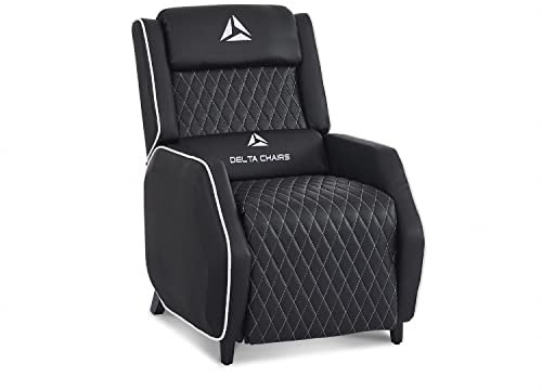 Delta Gaming Recliner Armchair with Footrest Office, Desk, Computer Chair for Gaming (Black & White)