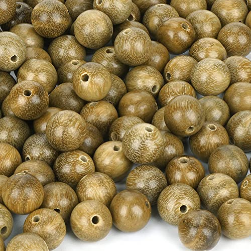 Prometis 200pcs 10mm Natural Round Wooden Loose Craft Beads Gorgeous Handmade Polished Sandalwood Spacer Beads for Jewelry Making (Green Sandalwood(200pcs), 10mm Diameter)