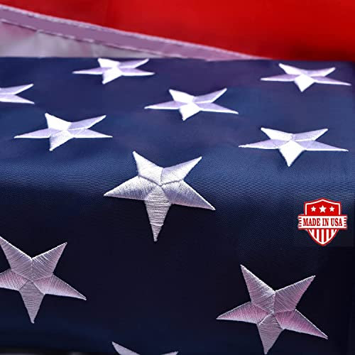 Amerikanische Flagge, 7,4 x 122 cm, kleine amerikanische Flagge, schweres Nylon, mit genähten Streifen, gestickten Sternen, Messingösen, US-Flagge, USA-Flagge für den Außenbereich