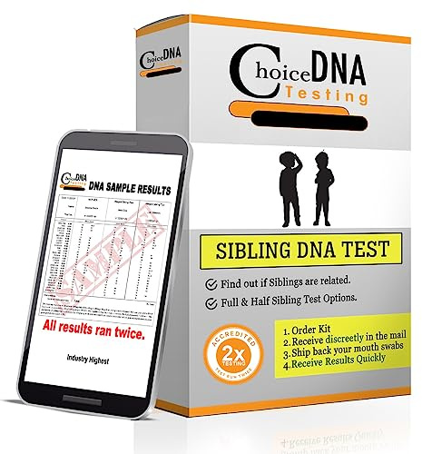 Choice DNA Full or Half Sibling DNA Test Home Kit, Sibling DNA Testing Kit with 4 Swabs Per Person, DNA Kit with All Lab Fees Included, Results in 2-6 Days