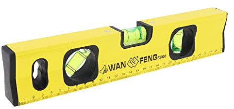 Smgda 0-300mm Spirit Level, Magnetic Torpedo Level with adjustable screw and 45°/90°/180° Bubbles, Aluminum Ruler Measuring tool for Home decoration, Woodworking, carpentry, construction, plumbing