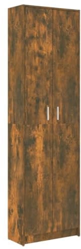 vidaXL Garderobenschrank, Kleiderschrank mit viel Stauraum, Highboard für Schlafzimmer Wohnzimmer, Hochschrank Schrank, Räuchereiche Holzwerkstoff